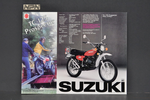 Vintage NOS 1976 Suzuki TS125 Duster TC125 Prospector Brochure Dealer Specs OEM