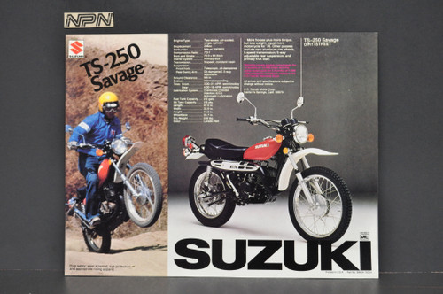 Vintage NOS 1976 Suzuki TS400 Apache TS250 Savage Brochure Dealer Specs OEM