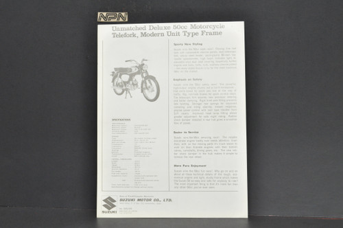 VTG NOS 1966 Suzuki 50 Collegian M15 Mark II Brochure Motorcycle Dealer Specs