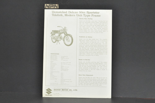 NOS 1966 Suzuki Sport 50 Cavalier M12 Mark II Brochure Motorcycle Dealer Specs