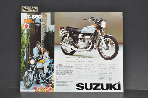 Vintage NOS 1977 Suzuki GT750 GT550 Brochure Motorcycle Dealer Specs OEM