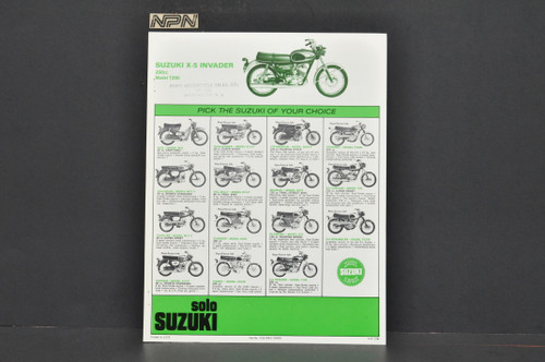 Vintage NOS 1967 Suzuki X5 Invader T200 Sales Brochure Motorcycle Dealer OEM
