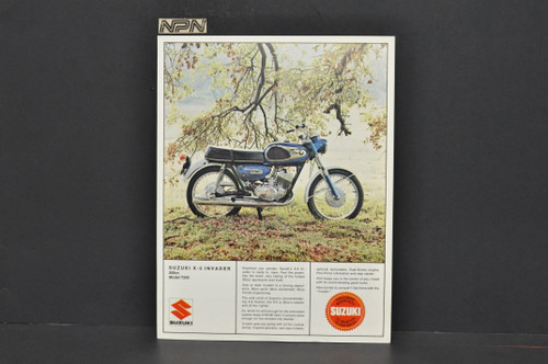 VTG NOS 1967 Suzuki X5 Invader T200 Motorcycle Dealer Sales Brochure OEM Specs