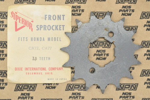 NOS Honda CA72 CA77 Superior Front Drive Chain Sprocket 15T 23801-266-000