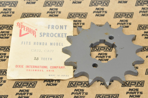 NOS Honda CA72 CA77 Superior Front Drive Chain Sprocket 15T 23801-266-000