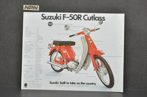Vintage NOS 1971 Suzuki F50 R Cutlass MT50 R Trailhopper Brochure Dealer Specs