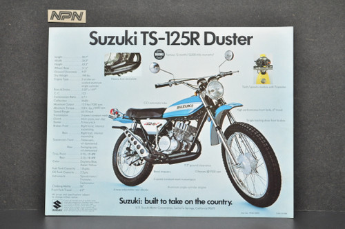 Vintage NOS 1971 Suzuki TS125 R Duster TS185 R Sierra Brochure Dealer Specs