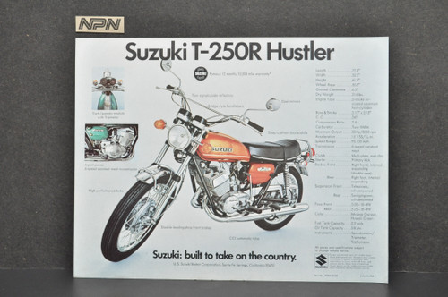 Vintage NOS 1971 Suzuki T250 R Hustler T125 R Stinger Brochure OEM Dealer Specs
