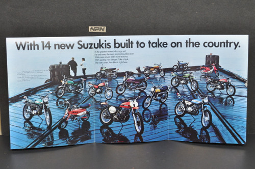 Vintage 1971 Suzuki Motorcycle Brochure TS125 R TS185 R TS250 R TM400 R T500 R