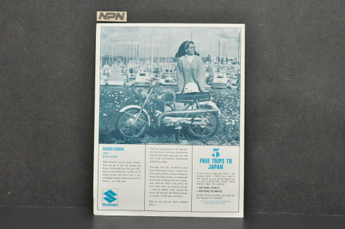 Vintage NOS 1967 Suzuki AS100 Sierra Sales Brochure Motorcycle Dealer OEM