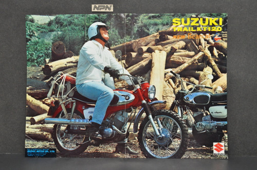 Vintage 1968 Suzuki KT120 Bearcat Trail Motorcycle Brochure Dealer Specs Poster