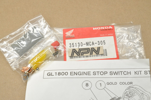 NEW OEM Honda GL1800 Gold Wing Engine Stop Switch Kit 35130-MCA-305