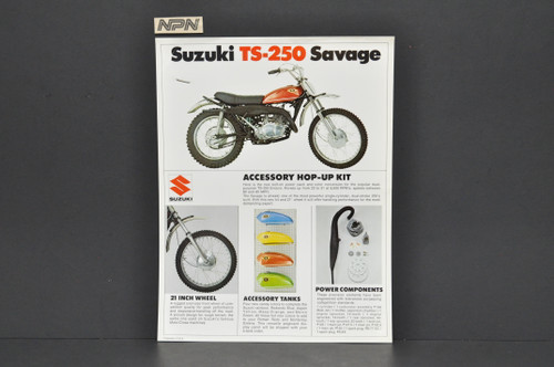 Vintage 1969-71 Suzuki TS250 Savage Motorcycle Accessory Brochure OEM Dealer