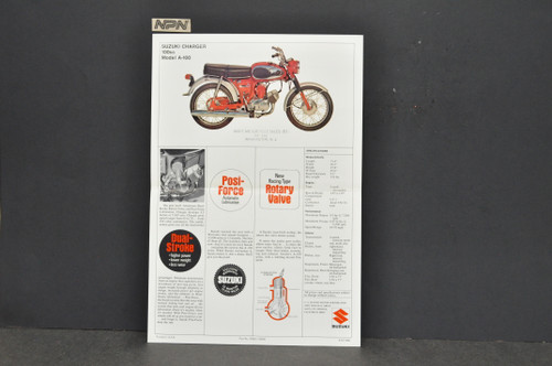 Vintage 1967 Suzuki A100 Charger Motorcycle Brochure Dealer Specs OEM