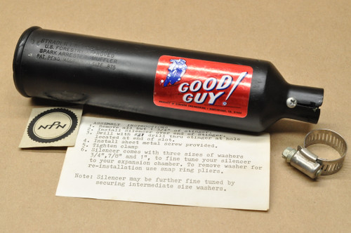 Vtg NOS Strader Good Guy Motorcycle Dirt Bike Exhaust Muffler Spark Arrester