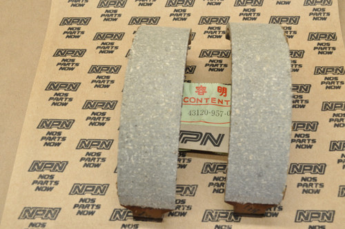 NOS Honda 1978-85 ATC70 Rear Brake Shoe Pad Set for 1 Hub= 2 Shoes 43120-957-000