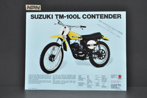 Vintage NOS 1973 Suzuki TS125 K Duster TM125 K Challenger Brochure Dealer Specs