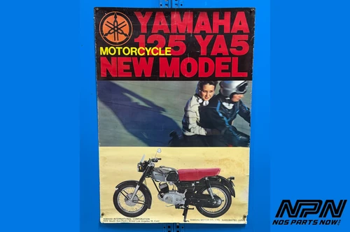Vintage 1961 Yamaha 125 YA5 Motorcycle Poster Dealer Display Advertising Japan