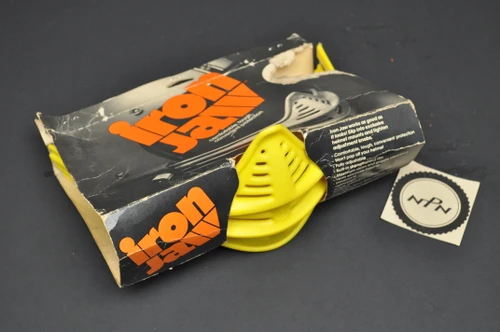 VTG NOS 1975 Iron Jaw Motorcycle Helmet Faceguard Protector Motocross BMX Yellow AHRMA