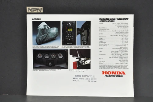 Vintage NOS Honda 1980 GL1100 I Gold Wing Interstate Motorcycle Brochure