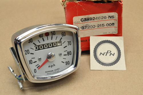 NOS Honda CA160 CA95 CB92 Speedometer MpH Gauge Assembly 37200-215-008