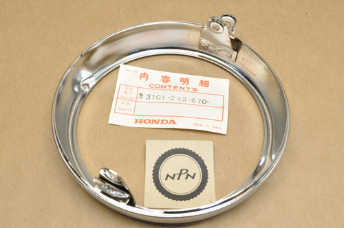 NOS Honda CB100 CB125 CL125 CT70 CT90 SL100 SL125 ST90 XL125 XL175 Headlight Bezel Ring Rim 33101-243-670