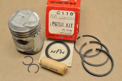 NOS Honda C110 CA110 .75 Oversize Piston w/ Pin Rings & Clips Kit 13039-011-000