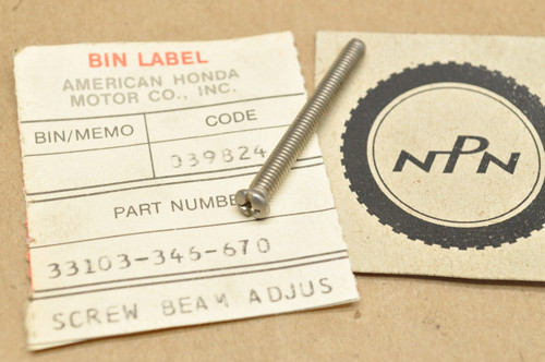 NOS Honda ATC110 CB450 CB750 CB900 CBX FL250 GL1000 VF750 VT1100 VT700 Headlight Adjusting Screw 33103-346-670