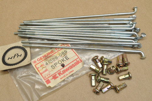 NOS Kawasaki 1976-79 KZ750 Rear Wheel Outer Spoke & Nipple (Qty 14) 41028-085