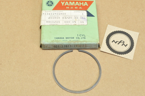 NOS Yamaha 1974-76 MX125 1974-77 YZ125 .25 Oversize Piston Ring for 1 Piston = 1 Ring 401-11611-11