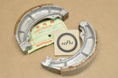 NOS Honda C100 CA100 Front Or Rear Wheel Brake Shoe Pad Set for 1 Hub = 2 Shoes 45120-001-000