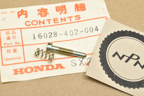 NOS Honda ATC185 ATC200 TR200 XL100 XL125 XL185 XL200 XR100 XR200 Carburetor Screw Set 16028-402-004