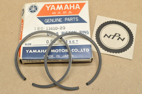 NOS Yamaha 1968-69 YG5 .50 Oversize Piston Ring Set for 1 Piston = 2 Rings 180-11610-20