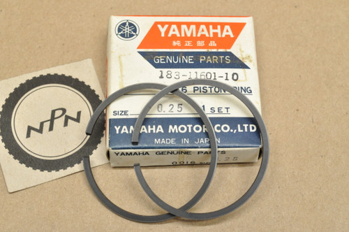 NOS Yamaha 1968 YAS1 .25 Oversize Piston Ring Set for 1 Piston = 2 Rings 183-11601-10