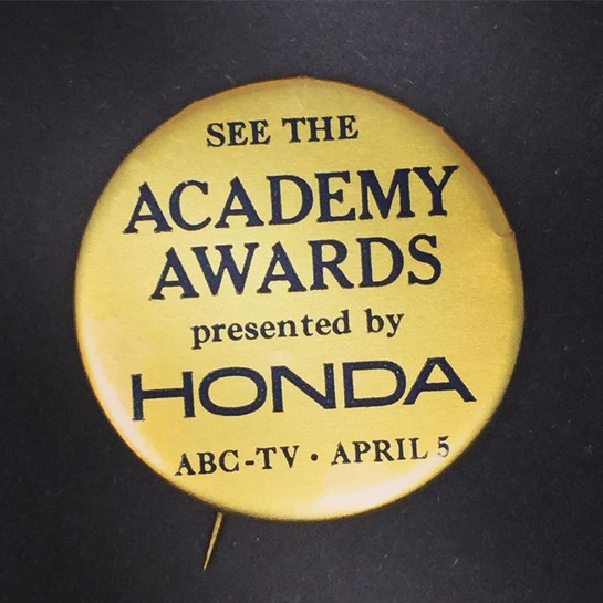 Vintage Honda Motorcycle Academy Awards Advertising Pin Button Early 60s