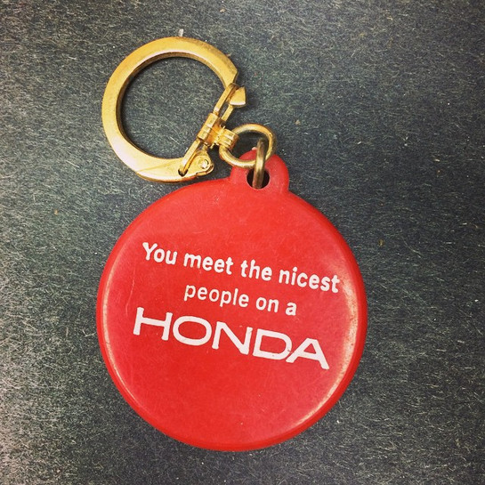 Vintage Honda Motorcycle Slogan Keychain