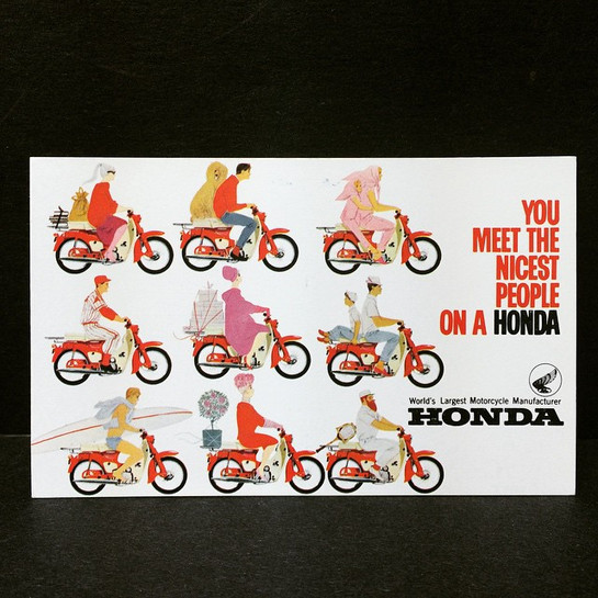 Vintage Honda Motorcycle Postcard