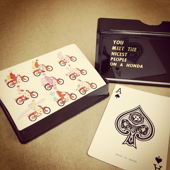 Vintage Honda Motorcycle Playing Cards