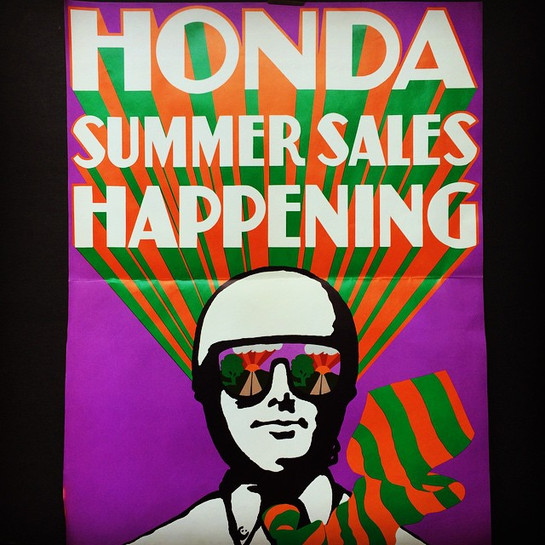Vintage Honda Motorcycle Advertising Poster