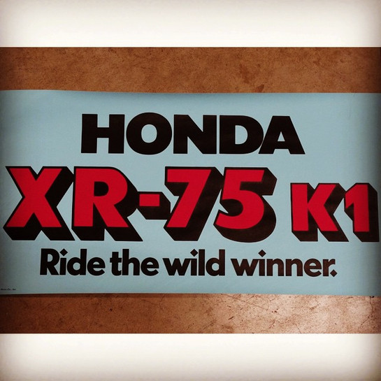 Vintage Honda Motorcycle XR75 K1 Dealership Poster