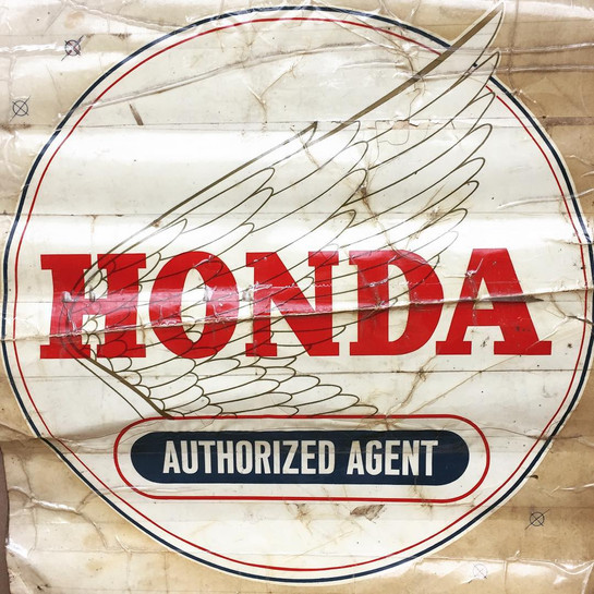 Vintage Honda Motorcycle Dealership Large Window Decal