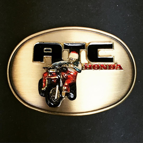 Vintage Honda ATC Hondaline Accessory Brass Belt Buckle