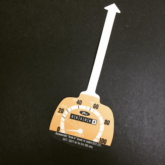 Rare Early 1960s Honda CA77 Dream Handlebar Tag Explaining to the New Owner Recommended Break in Speeds