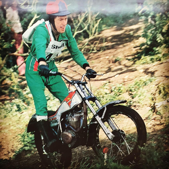 Image from Large Official Honda Calendar 1975 featuring Trials Master Sammy Miller