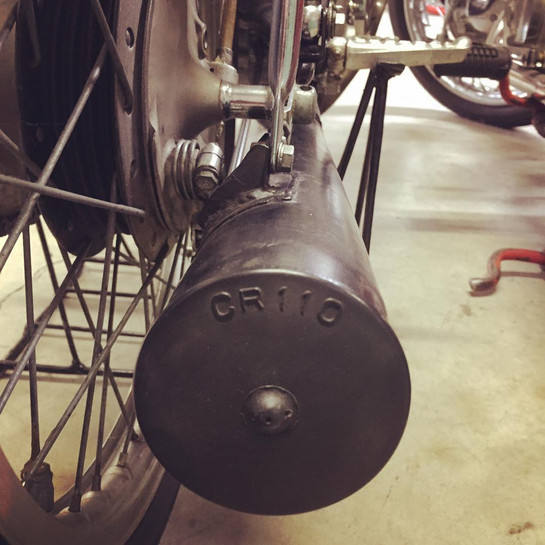 Rubber Exhaust Plug on a Honda CR110 Racer