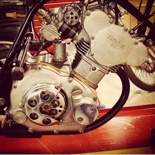 Vintage Honda Motorcycle CR110 Racing Engine