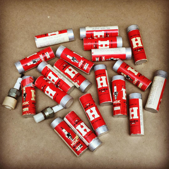 Vintage Honda Motorcycle Racing NGK Spark Plugs