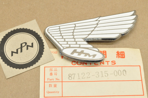 NOS Honda CB175 CB350 CL100 CL175 Left Gas Fuel Tank Badge Emblem