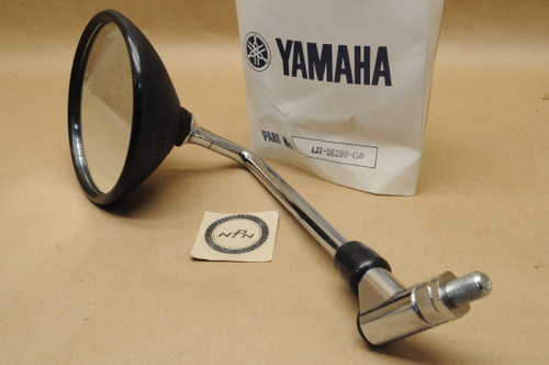 レトロ  鏡 Fairing mirrors black Retro round convex chrome base fits