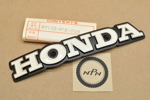 NOS Honda CB400 T Left Fuel Tank Badge Emblem 87122-413-000 - NOS